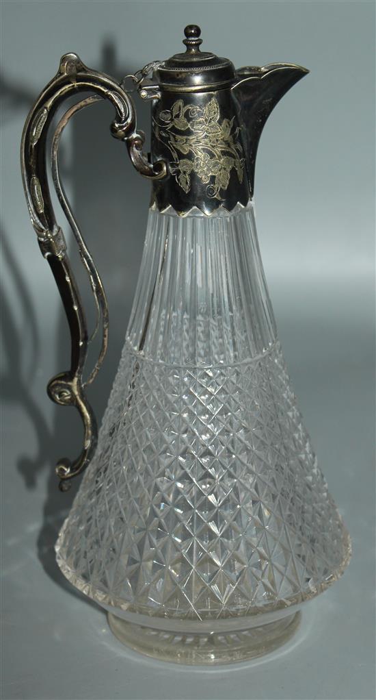 Victorian plate mounted claret jug